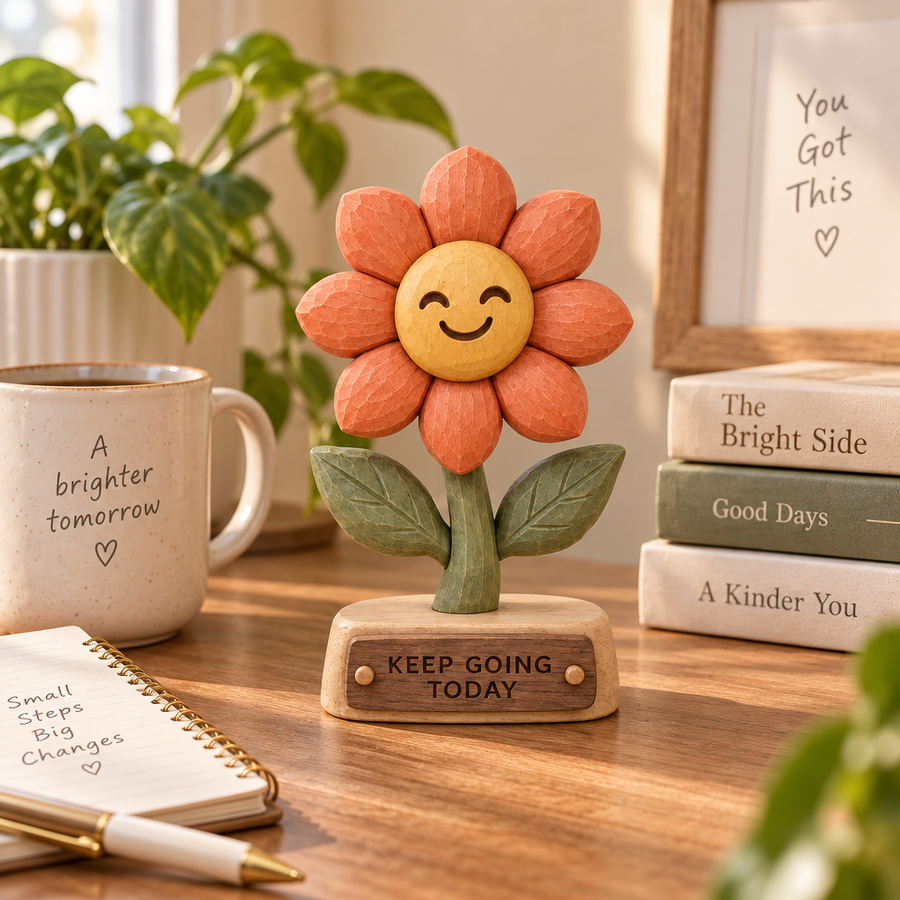 renvyqo™ CheerBloom Keep-Going Energy Flower Wood Figurine product view